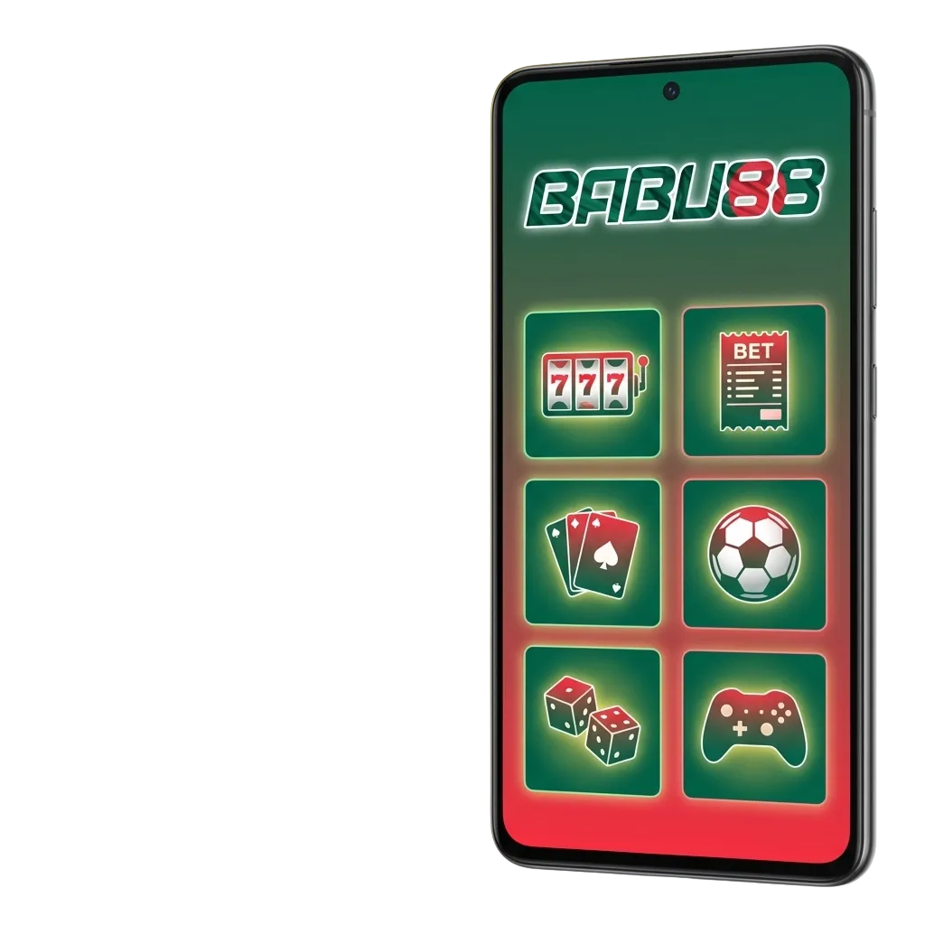 Babu88 Android app interface showing betting and casino gaming options available for mobile download and installation