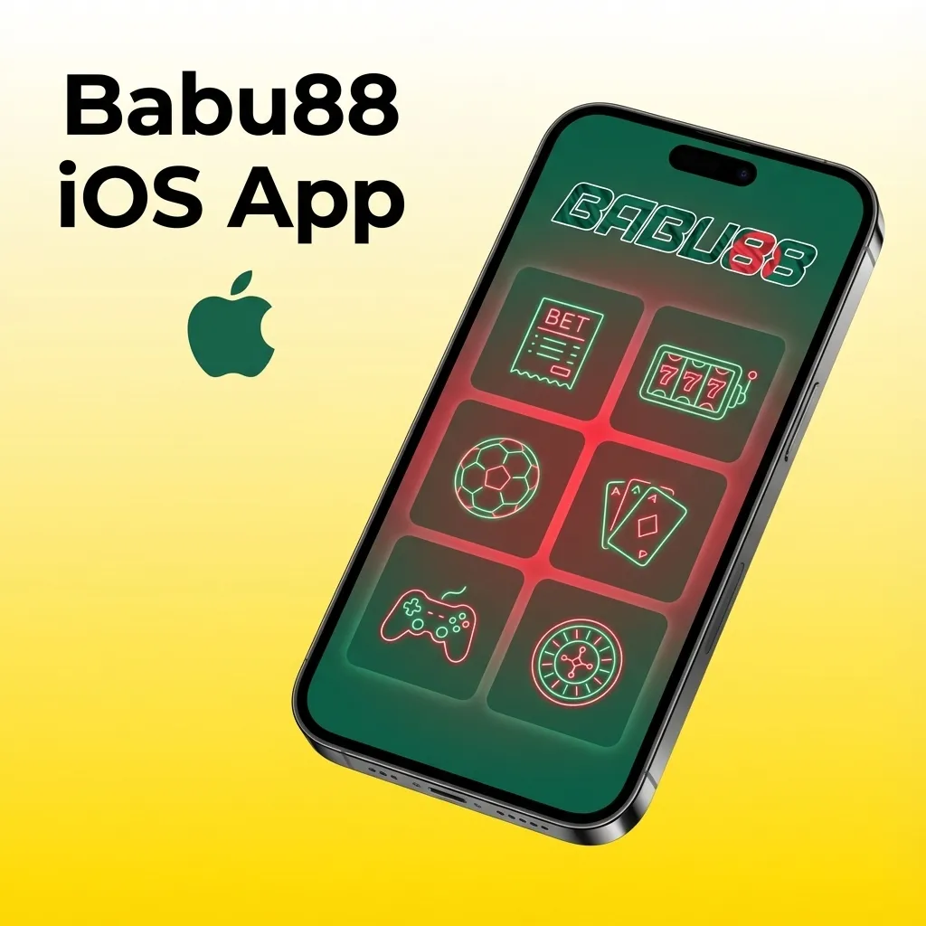 Babu88 iOS app interface on iPhone showing sports betting and casino games with download option