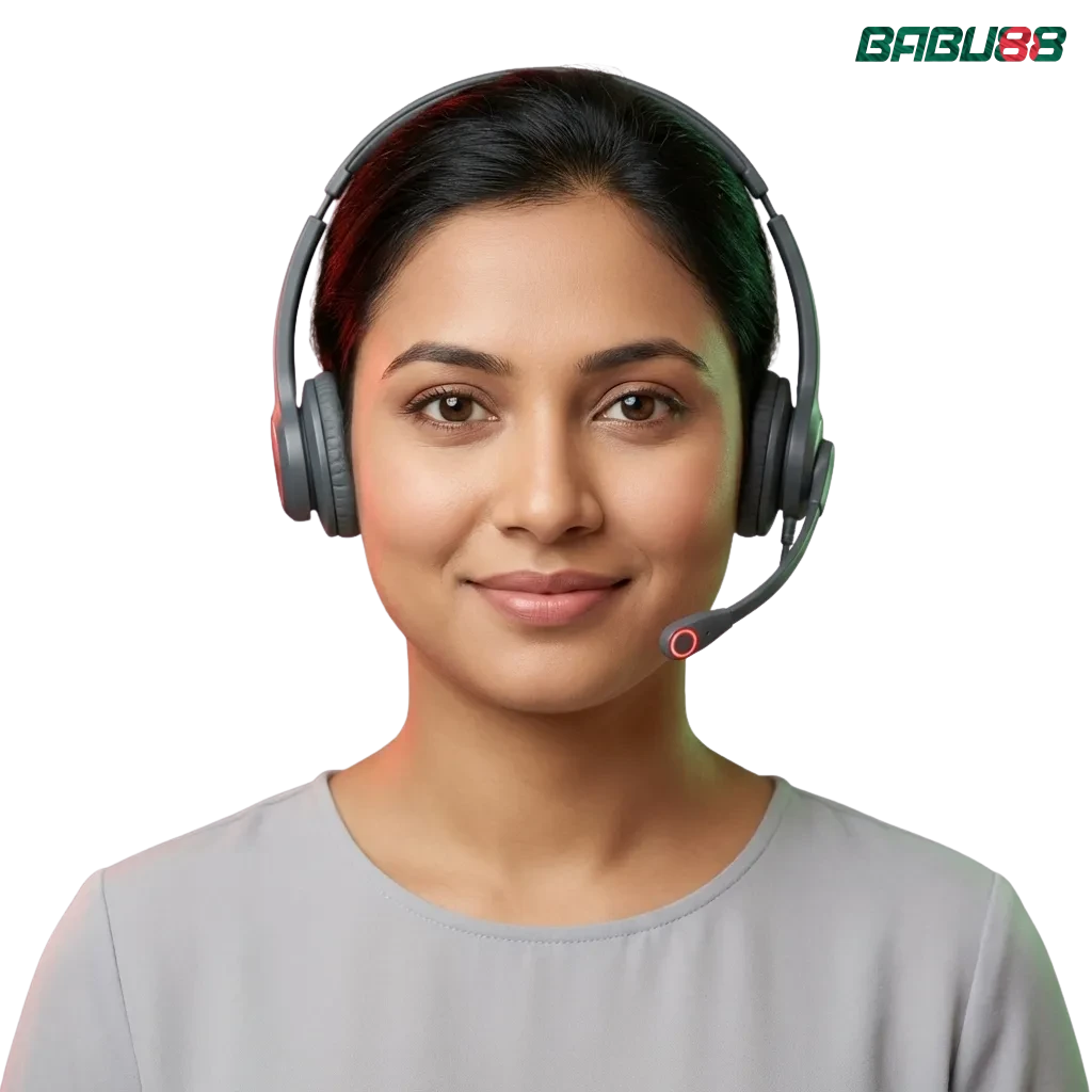 Babu88 contact information page showing multiple communication channels for Bangladesh users including email, chat, and phone