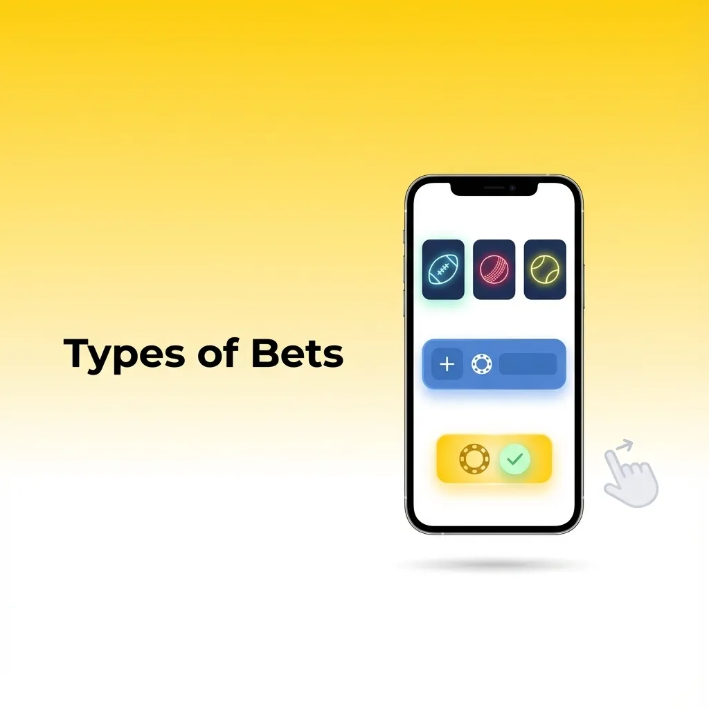 Infographic showing three betting types: Single Bet, Express Bet, and System Bet with brief explanations of each strategy.