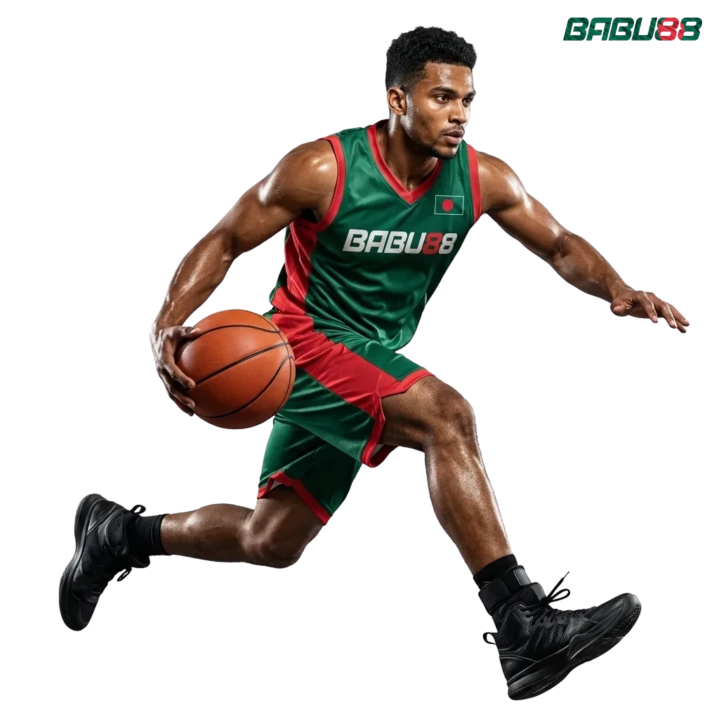 Babu88 Bangladesh betting interface showing cricket, football, kabaddi odds, slots, and live dealer games on screen