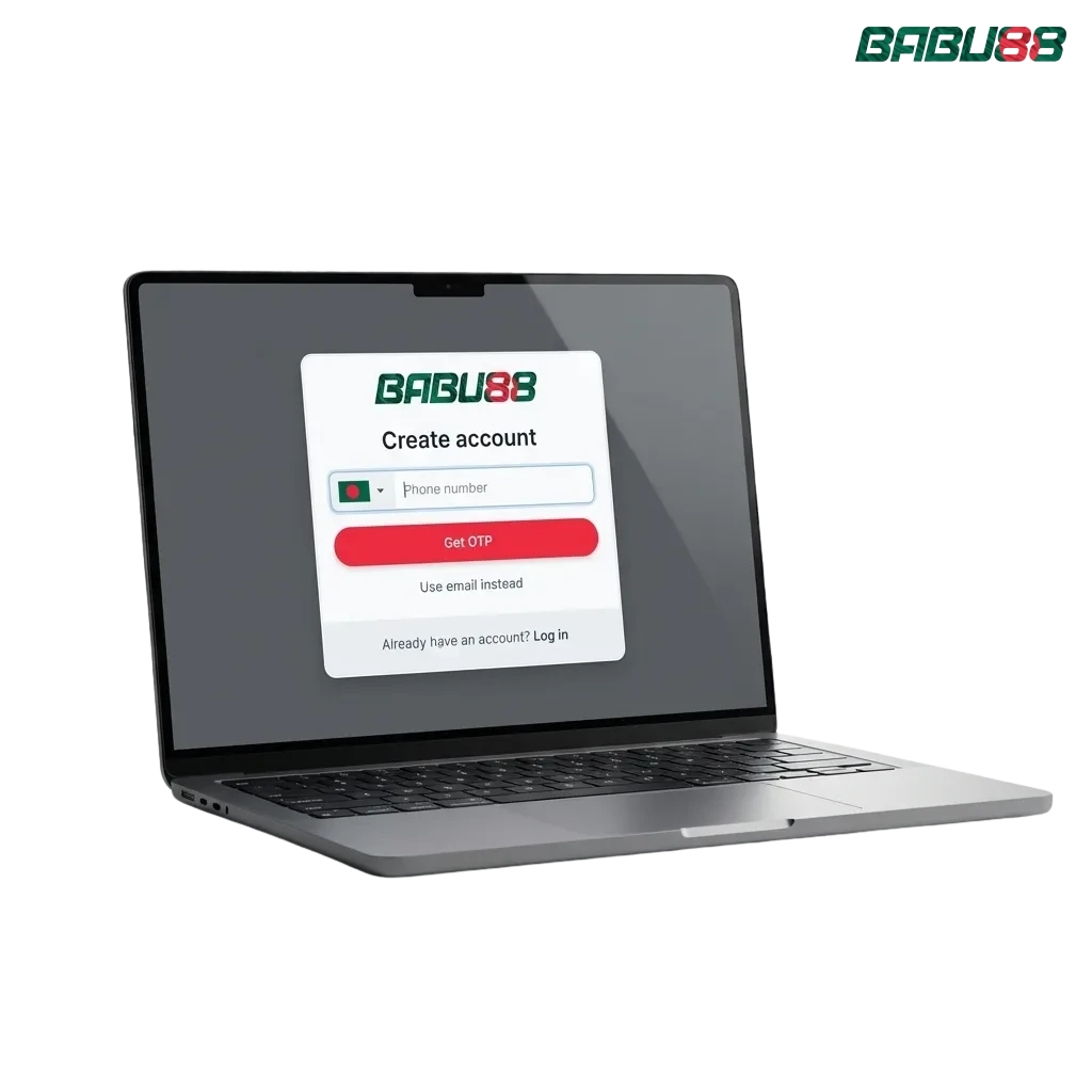 Babu88 registration process in Bangladesh for casino games and sports betting with welcome bonus offer